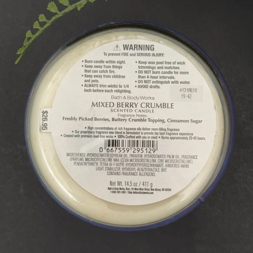 BBW Mixed Berry Crumble Bath & Body Works 3 Wick Candle - Picture 10 of 10